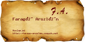 Faragó Arszlán névjegykártya